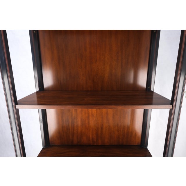 Pair 7.5' Tall Custom Mahogany Etageres Adjustable Shelves Dresser Drawers MINT! For Sale - Image 11 of 12