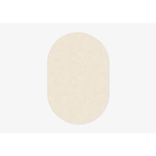 Contemporary White Oval Plain Rug from Marqqa For Sale - Image 3 of 3