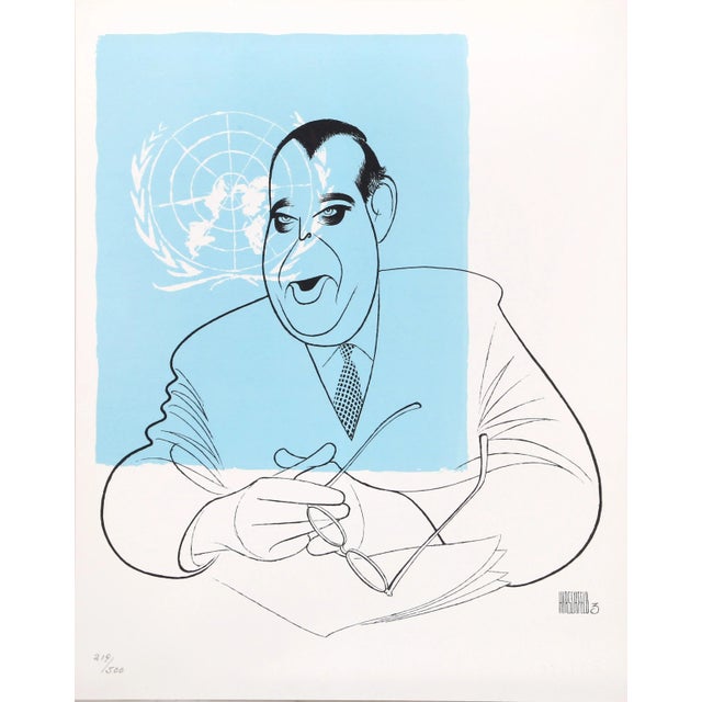 Modern Al Hirschfeld, Trygve Lie, Lithograph For Sale - Image 3 of 3