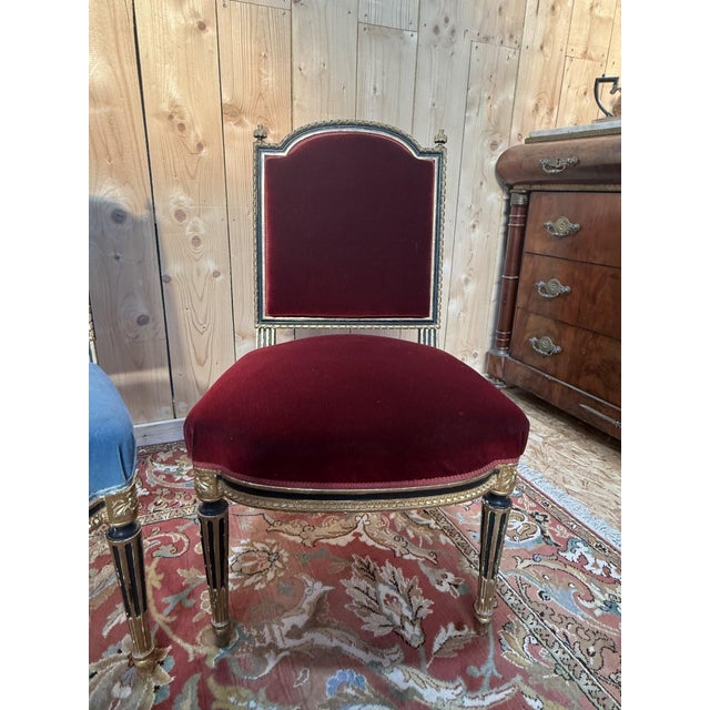Napoleon III Black and Gilt Chairs, 1950s, Set of 4 For Sale - Image 4 of 10
