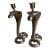 1930s Egyptian Revival Bronze Candlesticks/Taper Candle Holders, Newly Nickel Plated – Exquisitely Detailed Sculptural Pair For Sale