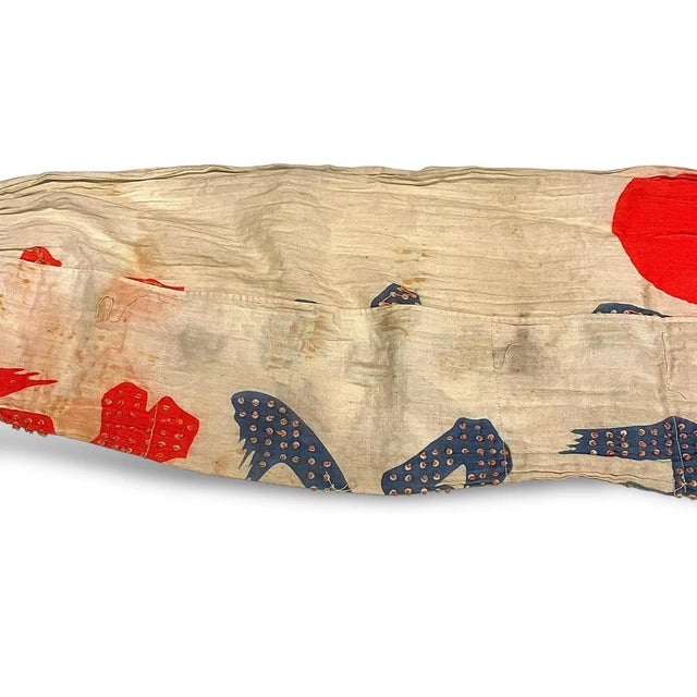 Navy Blue Wwii Sennenbari 1000 Stitch Belt 千人針 Intact Ties Rising Sun Good Luck Imperial Japan For Sale - Image 8 of 12