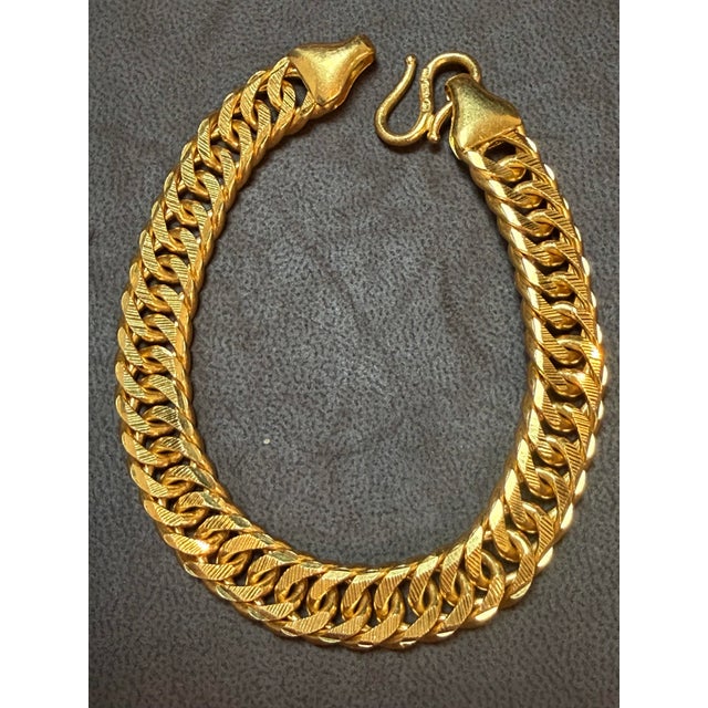 Link 24 Karat Pure Yellow Gold Solid Bracelet, 73 Gm, Unisex , 8 Inch For Sale - Image 9 of 12