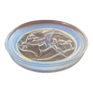 1910 Edmond Etling Coaster Mold Glass Decor of Lily of the Valley