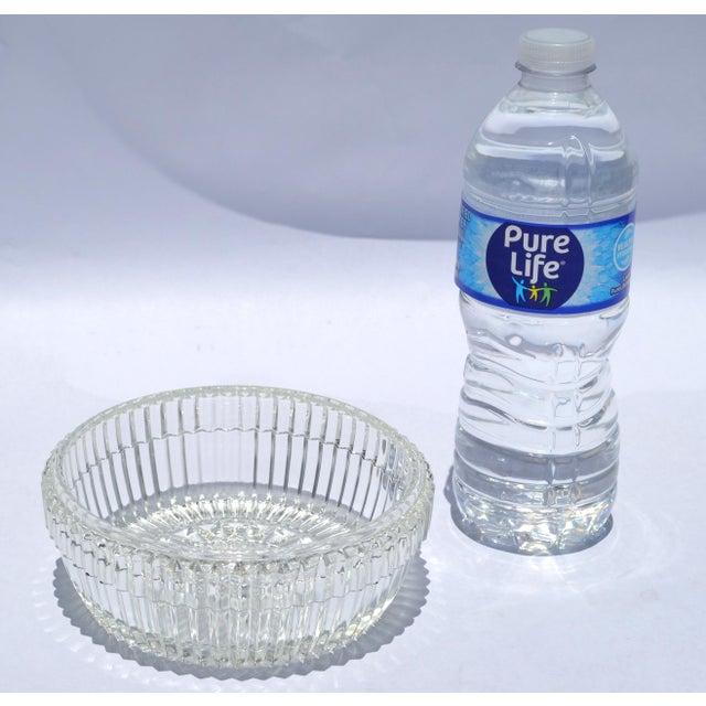 1960s Waterford Crystal Cut Glass Bowl Intricate Vertical and Radial Patterns Boho Chic For Sale - Image 9 of 14