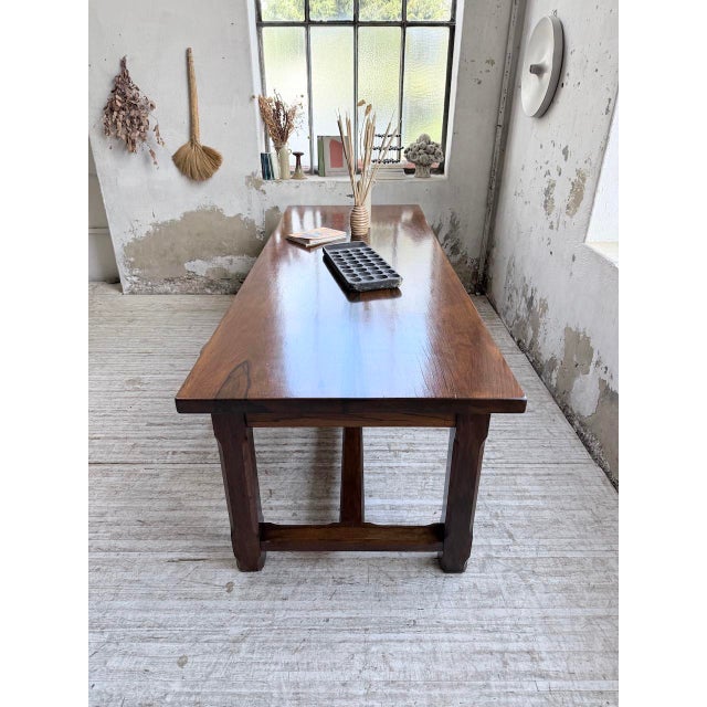 Vintage Farmhouse Table in Walnut, 1950s For Sale - Image 11 of 18