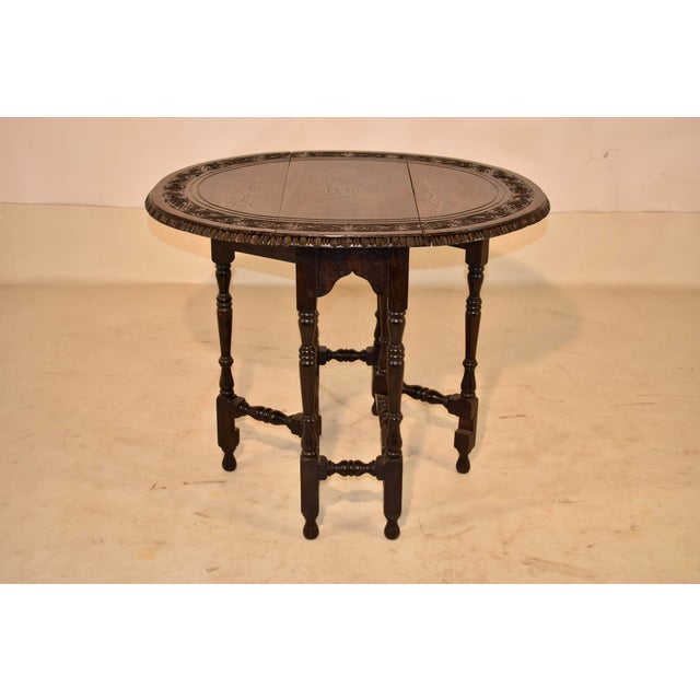 19th Century Carved Oak Gate-Leg From England For Sale In Greensboro - Image 6 of 10
