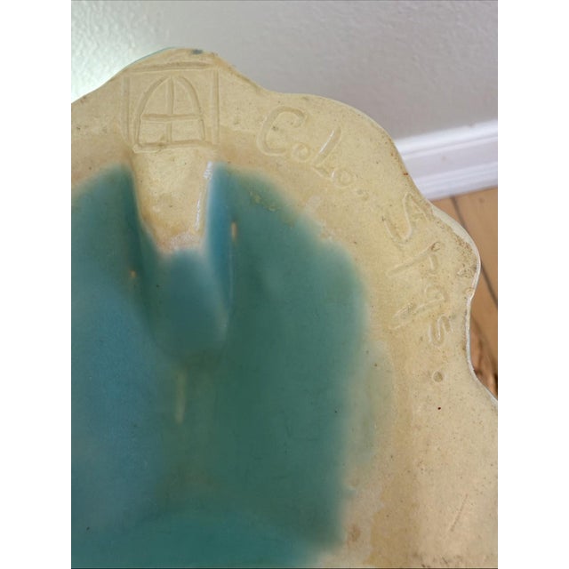 Antique Van Briggle Cornucopia Vase Matte Turquoise Colorado Springs 8 Inch For Sale - Image 9 of 9