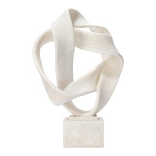 Jamie Young Intertwined Object on Stand in White For Sale