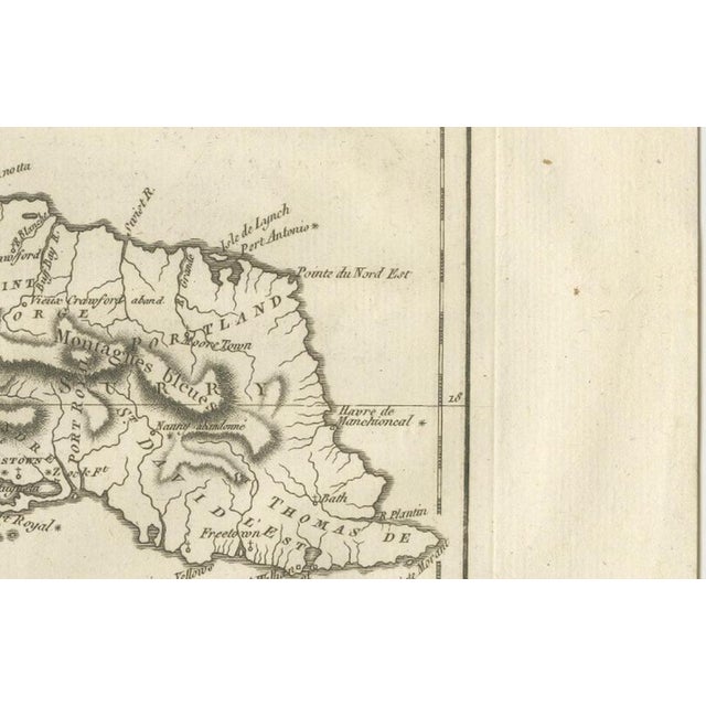 Gold Antique Jamaica Island Map by Rigobert Bonne, 1780s For Sale - Image 8 of 12