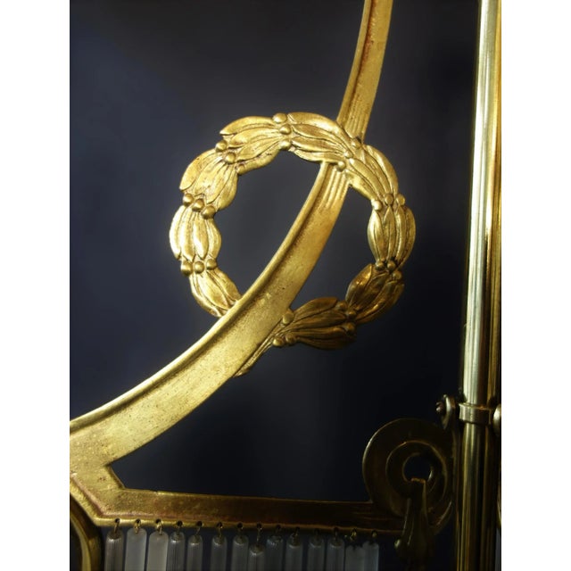 Metal Antique Art Nouveau French Ceiling Lamp For Sale - Image 7 of 12