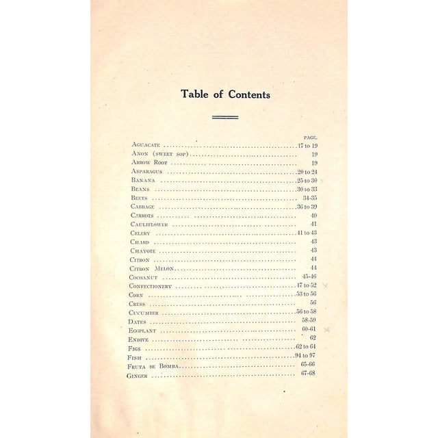 Paper "The Tropical Cook Book Treating Mainly of the Preparation of Tropical Fruits and Vegetables" 1909 Ladies' Club of Herradura For Sale - Image 7 of 12