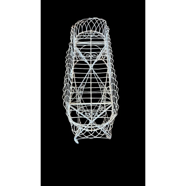 French Antique French Painted Wire Plant Stand For Sale - Image 3 of 6