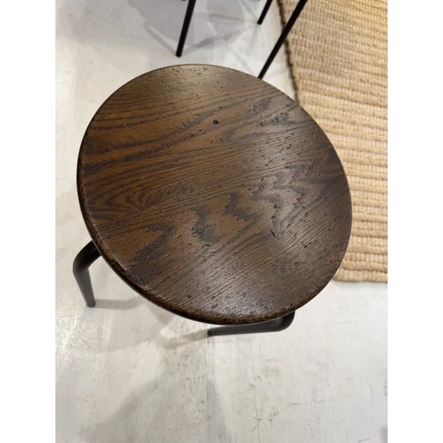 Wood and Metal Industrial Stool For Sale - Image 9 of 9
