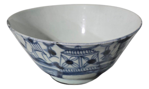 Rare 17th Century Ming Dynasty Wanli Period Swatow Blue and White Bowl 16.5cm