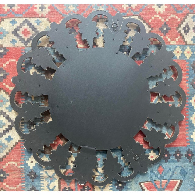 Mid Century Gold Gilt Sunburst Wall Mirror For Sale - Image 6 of 6