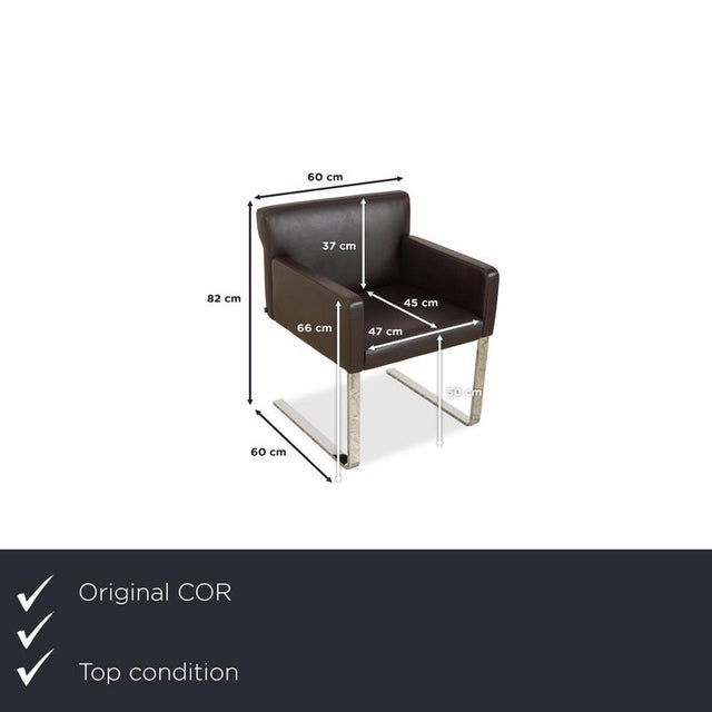 The COR Quant leather chair set of four in dark brown combines high-quality design with exceptional seating comfort and a...