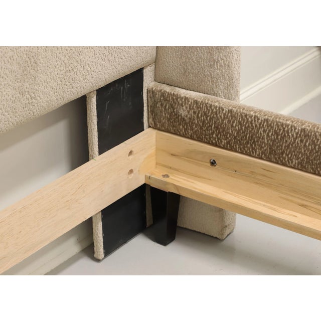 Contemporary Custom Built Queen Size Upholstered Panel Bed For Sale - Image 10 of 11