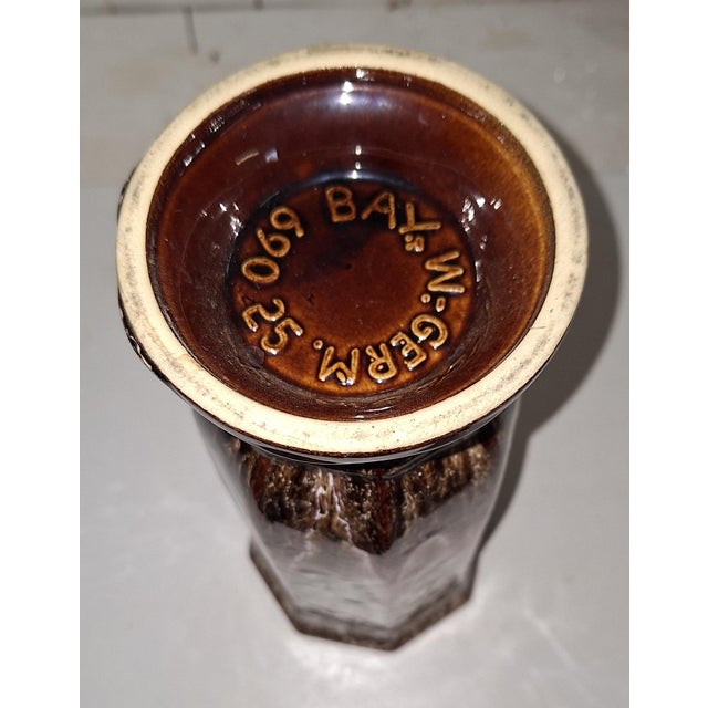 Vintage Purple-Brown Glazed Ceramic Vase from Bay-Keramik, 1970s For Sale - Image 4 of 5