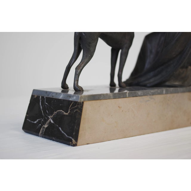 Art Deco Sculpture, 1930s, Wrought Iron on Onyx Base For Sale - Image 4 of 7