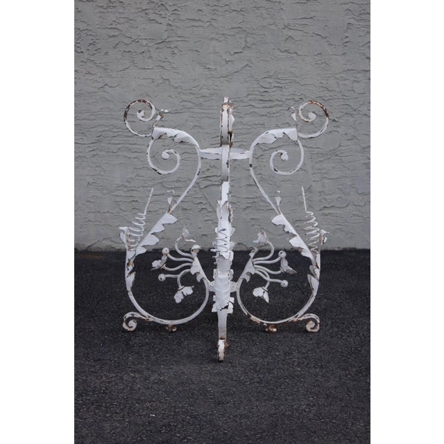 Vintage Italian Style Painted Wrought Iron Garden Plant Stand or Table Base For Sale - Image 15 of 16
