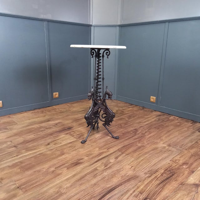 Wrought-Iron Table with Marble Top For Sale - Image 10 of 14