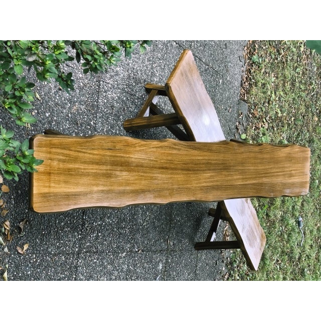 Brutalist Benches in Blond Elm from Aranjou, France, 1960s, Set of 2 For Sale - Image 13 of 18