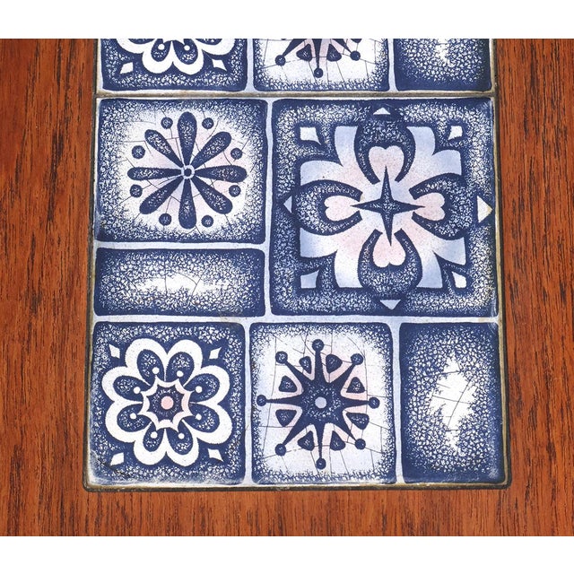 Vintage Teak Coffee Table with Blue Tiles by Johannes Andersen for CFC Silkeborg, 1960s For Sale - Image 11 of 14