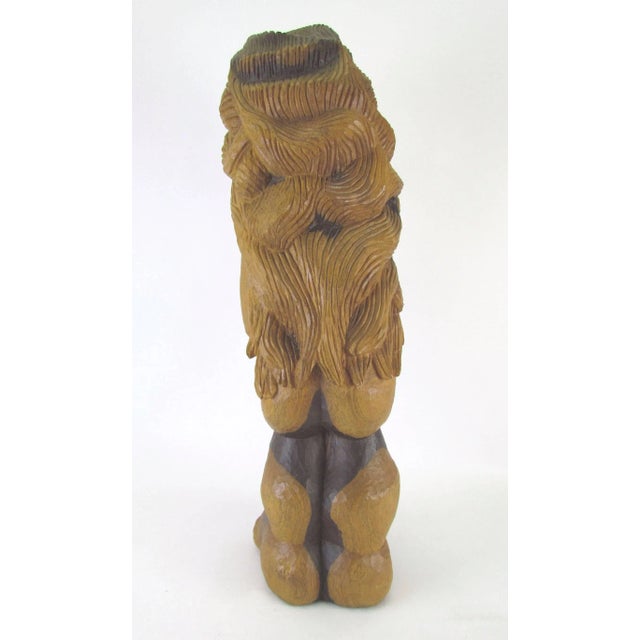 Wood Carved Wood Mid-Century Sculpture Titled “Miss Num” by Diane Derrick For Sale - Image 7 of 11