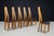 Sculptural Elm and Black Leather Dining Chairs, France, 1970s, Set of 6 For Sale - Image 15 of 17