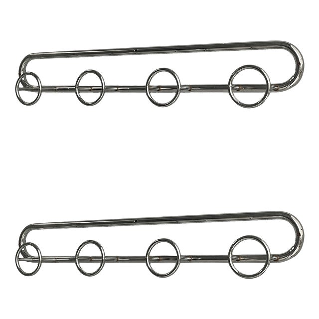 Art Deco Italian Metal Coat Rack, 1930s, Set of 2 For Sale