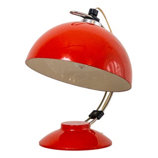 Mid-Century Red Metal Table Lamp For Sale