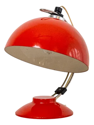 Mid-Century Red Metal Table Lamp