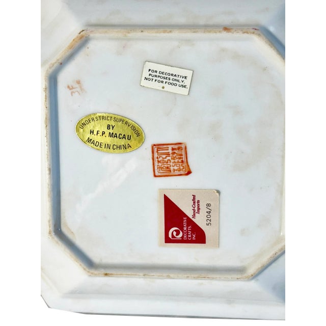 Vintage Hand-Crafted Porcelain Decorative Trinket Plate by HFP Macau For Sale In Naples, FL - Image 6 of 6