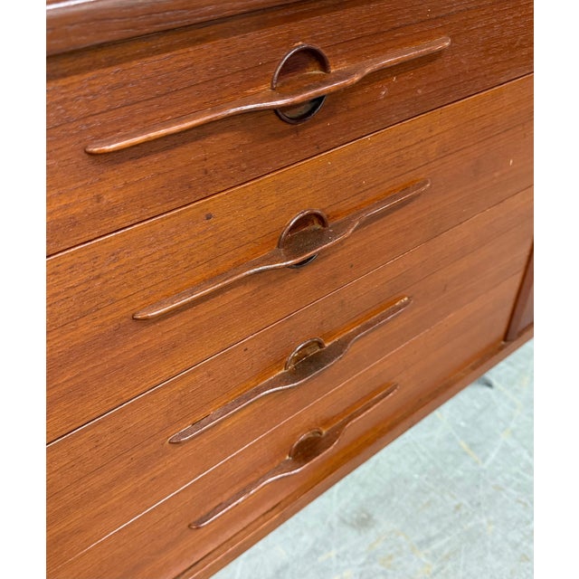 Mid-Century Danish Modern Teak Tambour Sideboard For Sale - Image 9 of 9