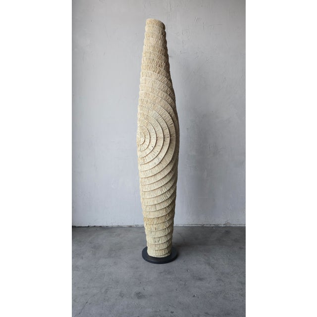 Organic Coastal Sculptural Woven Floor Lamp For Sale - Image 4 of 14
