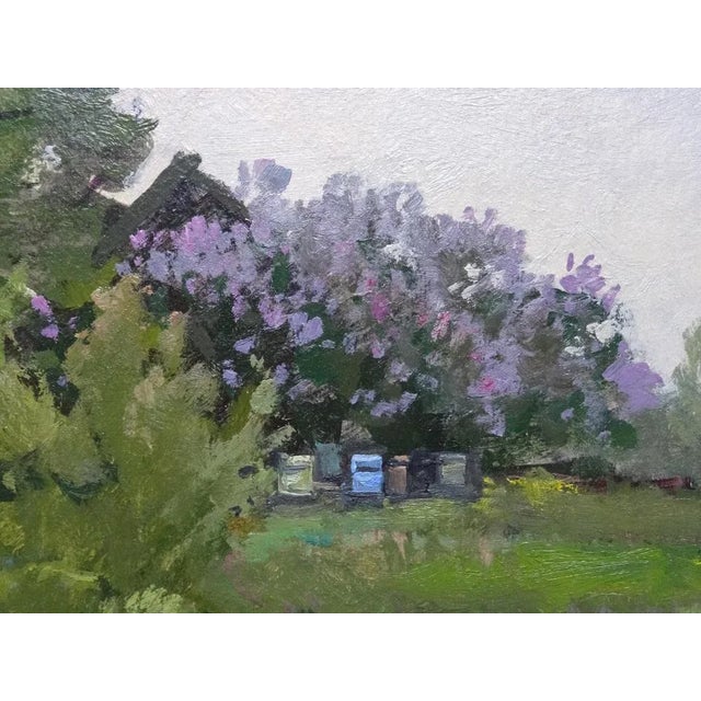 Alfejs Bromults, Spring, Oil on Cardboard, 1985 For Sale - Image 4 of 5