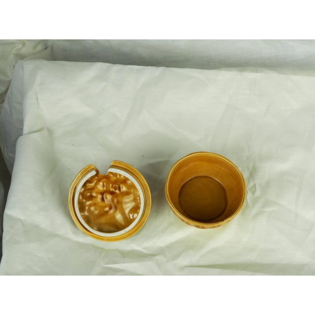 Pink Mid 20th Century Mid-Century French Sarreguemines Strawberry Majolica Sugar Bowl For Sale - Image 8 of 11