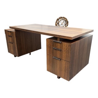 Custom Designed Zebra Wood Office Desk For Sale
