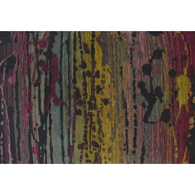 Luxurious Abstract Modern Velvet Feather/Down Pillow For Sale - Image 4 of 9