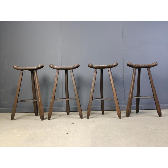 Vnitage Brutalist Bar Stools, 1960s, Set of 4 For Sale - Image 8 of 13
