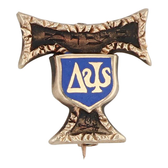 Saint Anthony Delta Psi Badge 12k Gold 1916 Fraternity Pin Literary Society For Sale