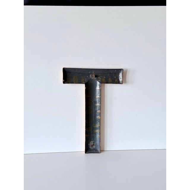 Industrial Enamel Letter T, 1960 For Sale - Image 6 of 10