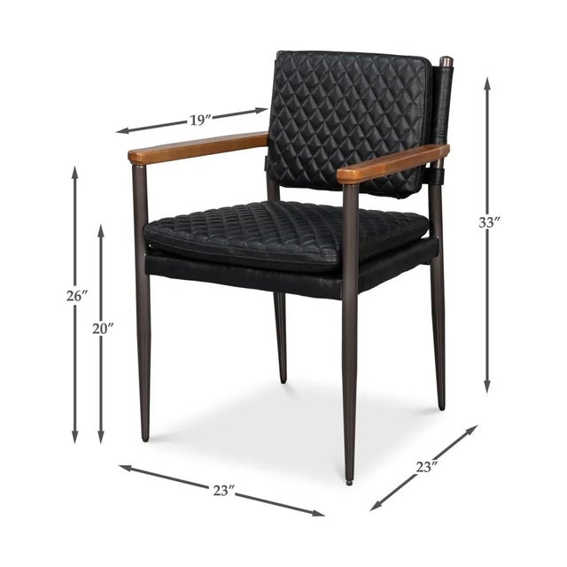 Mid-Century Modern Black Leather Armchair For Sale - Image 12 of 12