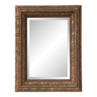 19th Century Large Victorian Aged Gold Beveled Mirror For Sale