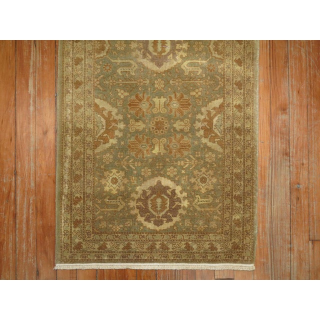 Contemporary 1950s Gold Green Persian Tabriz Rug - 2' x 4'3" For Sale - Image 3 of 6