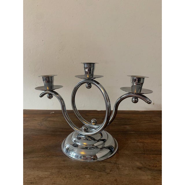 Art Deco Chrome Candleholders from Demeyere, Belgium, 1930s, Set of 2 For Sale - Image 12 of 14