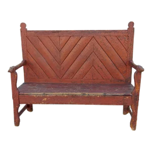 Large 19th Century Spanish Catalan Settee Bench