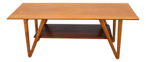 Scandinavian Modern Coffee Table in Teak and Oak, Denmark, 1960s