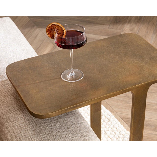 Metal Modern Brass Portal End Table For Sale - Image 7 of 7